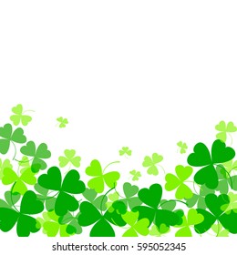 Vector illustration of clover leaves on white. St Patrick's Day background