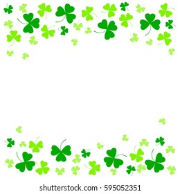Vector illustration of clover leaves on white. St Patrick's Day background. Isolated object