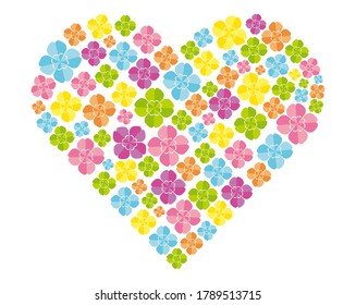 Vector illustration of a clover in the shape of a heart. four Leaf Clover