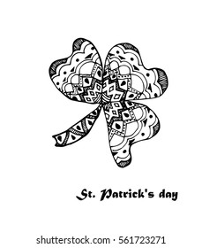 Vector illustration of clover. St. Patrick's day symbol
