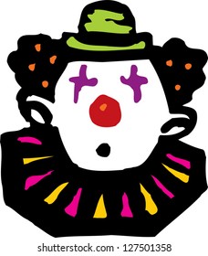 Vector illustration of a clown