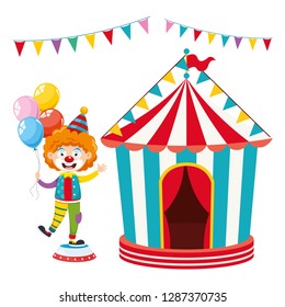 Vector Illustration Of Clown