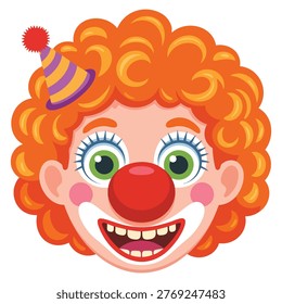 Vector illustration of a clown featuring circus entertainer character ideal for party decor sticker print children book and festive carnival themed artwork