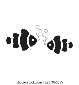 vector illustration of a clown fish design. cute anemone fish creative icon.