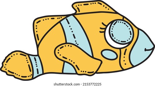 Vector illustration of clown fish. It is perfect as a print on different items, such as gift cards, invitations, logo, etc.