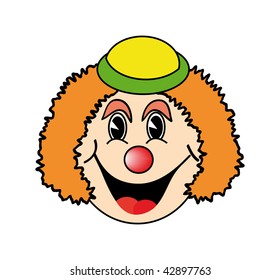 vector illustration of clown isolated on white background