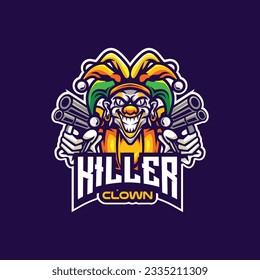 Vector illustration of clown mascot with esport style 