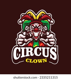 Vector illustration of clown mascot with esport style 