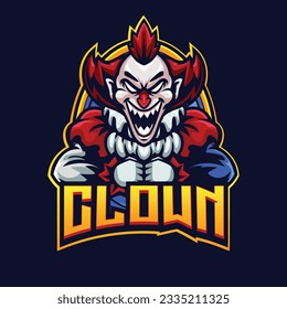 Vector illustration of clown mascot with esport style 
