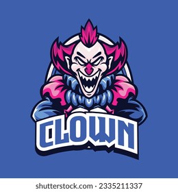 Vector illustration of clown mascot with esport style 