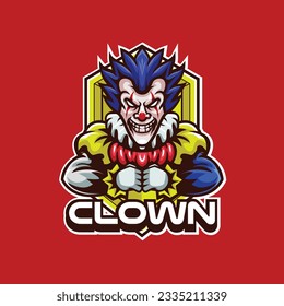 Vector illustration of clown mascot with esport style 