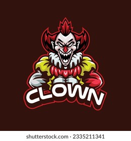 Vector illustration of clown mascot with esport style 
