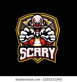 Vector illustration of clown mascot with esport style 