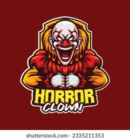 Vector illustration of clown mascot with esport style 