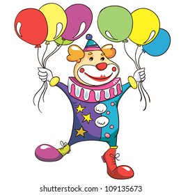 vector illustration- clown on white background