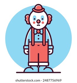 Vector Illustration of a Clown in Red Suspenders