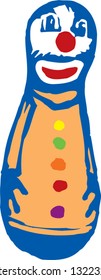 Vector illustration of a clown toy