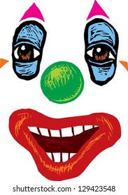 Vector illustration of a clown's face