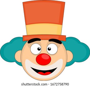 vector illustration of a clown's face