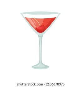 Vector illustration of a club alcoholic cocktail. Manhattans