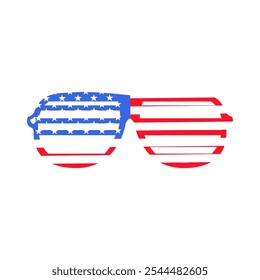 Vector illustration of club glasses from the collection of American flag-themed icons. A celebration of American culture and identity. Independence Day celebrations, a decorative element in an