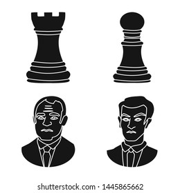 Vector illustration of club and target icon. Set of club and game stock symbol for web.