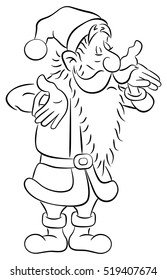 vector illustration of a clueless santa claus on white background