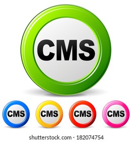 vector illustration of cms icons on white background
