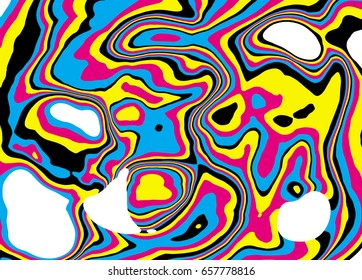 Vector illustration of CMYK ink marbled texture.