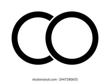 Vector illustration of CO logo letter design on white background.