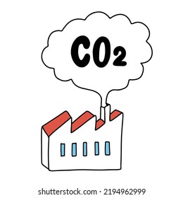 Ilustración vectorial del concepto de emisión de CO2. descarbonizar, compensar o convertir el carbono.