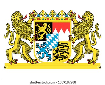 Vector illustration of the Coat of arms of the German State of Bavaria