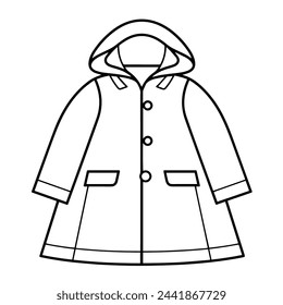 Vektor-Illustration eines Mantel-Umrisssymbols, ideal für Oberbekleidungsprojekte.