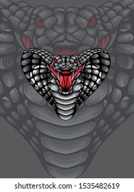 Vector Illustration of cobra head for logo, T-shirt or outerwear.