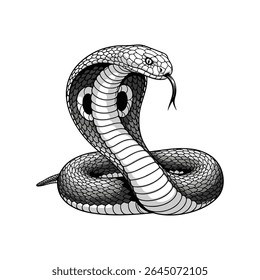 Ilustração vetorial de uma cobra sobre um fundo branco