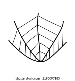 Ilustración vectorial de la telaraña en estilo de doodle
