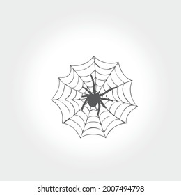 Vector Illustration of a Cobweb on a White Background