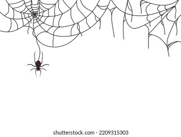 Vector Illustration of a Cobweb on a White Background. spider web halloween background