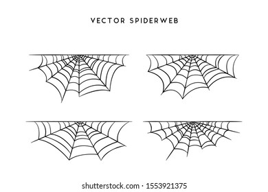 Vector Illustration of a Cobweb set on a White Background