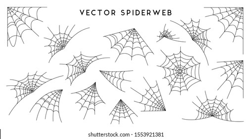 Vector Illustration of a Cobweb set on a White Background