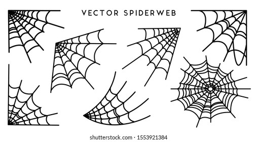 Vector Illustration of a Cobweb set on a White Background