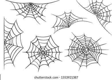 Vector Illustration of a Cobweb set on a White Background