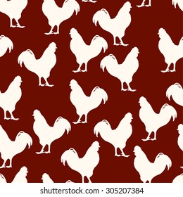 Vector illustration Cock seamless