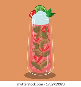 The vector illustration cocktail for bar