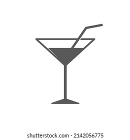 vector illustration of a cocktail glass flat icon.