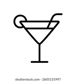 A vector illustration of a cocktail glass in outlined and colored styles, isolated on a white background. Ideal for bars, parties, summer drinks, menus, and festive designs.