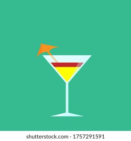 vector illustration with cocktail for icon, background, print design