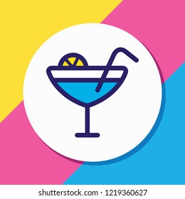 Vector illustration of cocktail icon colored line. Beautiful celebration element also can be used as martini icon element.
