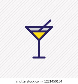 Vector illustration of cocktail icon colored line. Beautiful entertainment element also can be used as martini icon element.