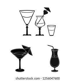 Vector illustration of cocktail and menu icon. Collection of cocktail and margarita stock symbol for web.